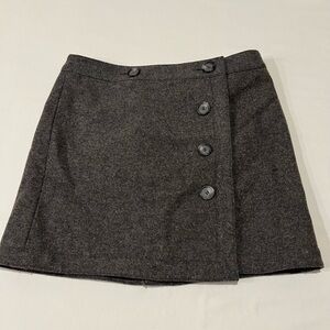 LOFT Dark Gray Asymmetrical Button Skirt